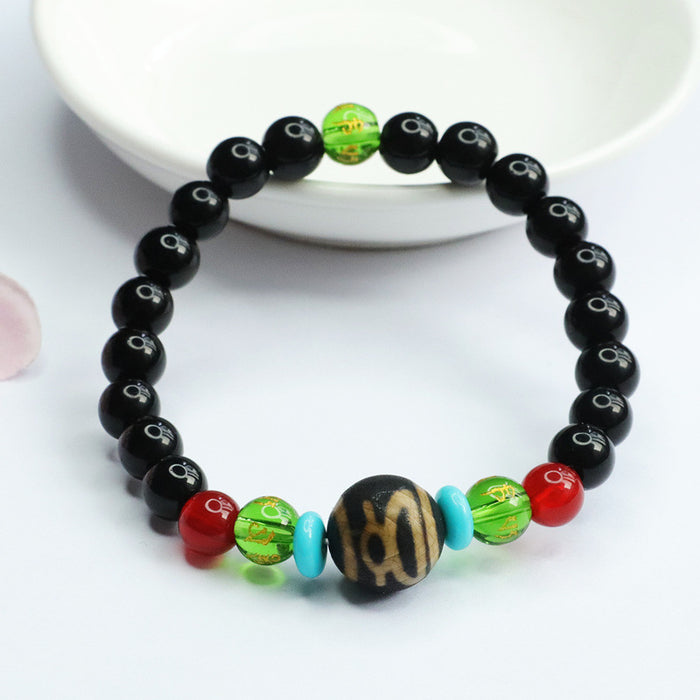 Wholesale god of wealth dzi bracelet black onyx bracelet diy jewelry JDC-BT-JuanY005