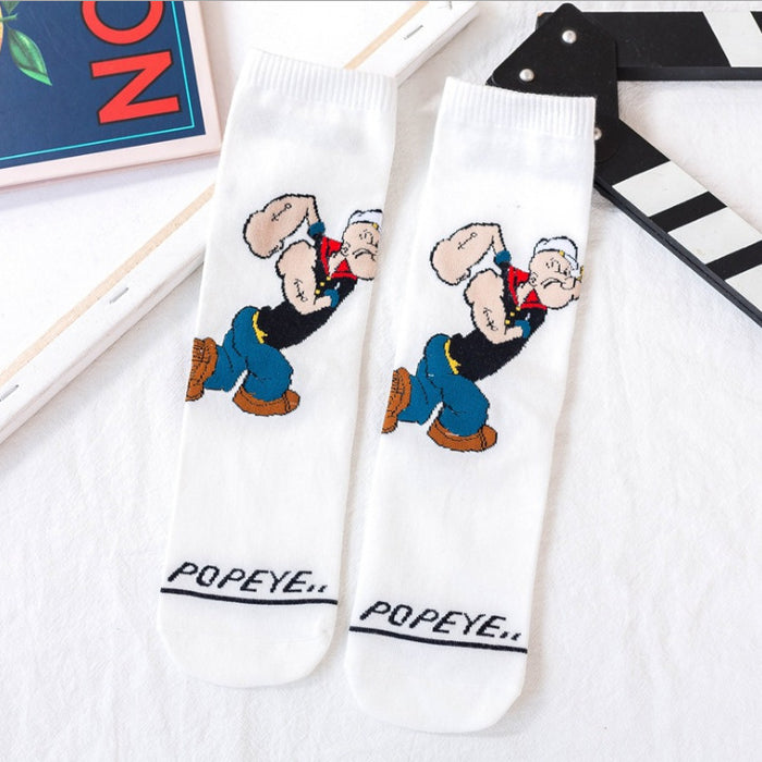 Wholesale cartoon couple tide socks Korean trend spinach popeye socks MOQ≥5 JDC-SK-ZQB010