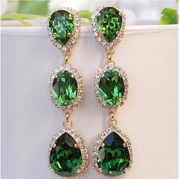 Wholesale Multicolor Stone Set Zircon Earrings JDC-ES-Chenrui014