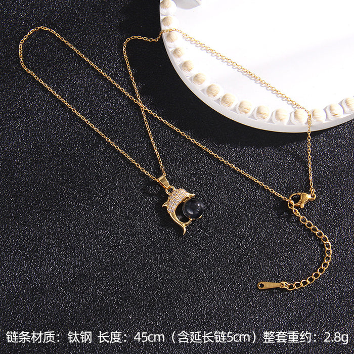 Jewelry WholesaleWholesale Copper Zircon Titanium Steel Thermostable Necklace JDC-NE-RongS004 Necklaces 荣硕 %variant_option1% %variant_option2% %variant_option3%  Factory Price JoyasDeChina Joyas De China