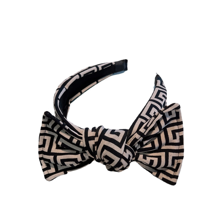 Wholesale three-dimensional square large concave shape bow headband JDC-HD-HuaJ005