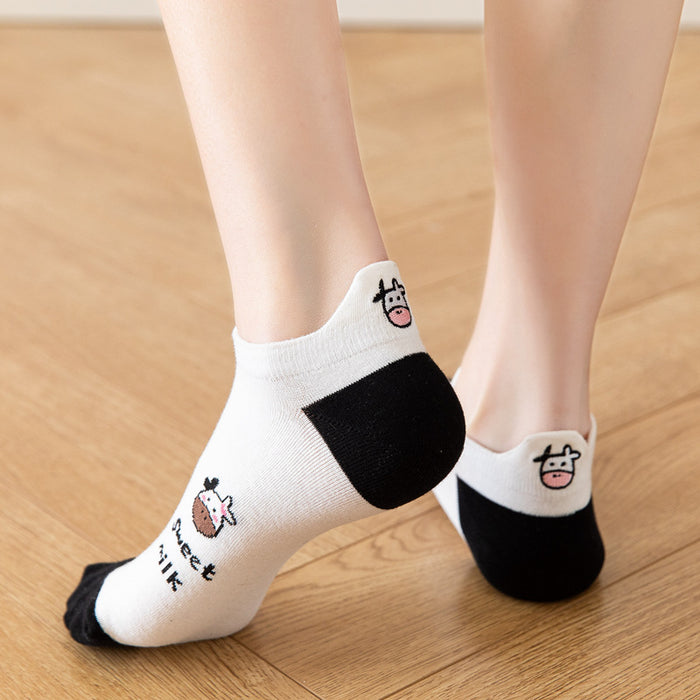 Wholesale Socks Cotton Cow Striped Short Socks MOQ≥5 JDC-SK-XiaoYi007