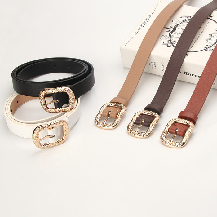 Wholesale fashion ladies belt with engraved metal buckle JDC-WB-KuP007