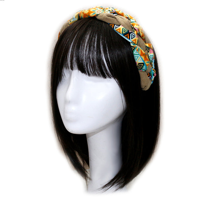 Wholesale Headband Fabric Resort Bohemian Twist Braid MOQ≥3 JDC-HD-HMXS004