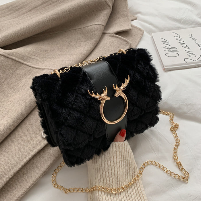 Jewelry WholesaleWholesale chain lamb Plush shoulder bag JDC-SD-Juyou001 Shoulder Bags 聚优品 %variant_option1% %variant_option2% %variant_option3%  Factory Price JoyasDeChina Joyas De China