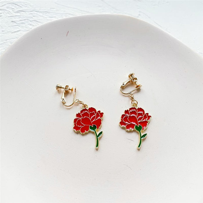 Jewelry WholesaleWholesale s925 silver needle retro rose carnation pearl ear needle JDC-ES-Wenhuam001 Earrings 未闻花名 %variant_option1% %variant_option2% %variant_option3%  Factory Price JoyasDeChina Joyas De China