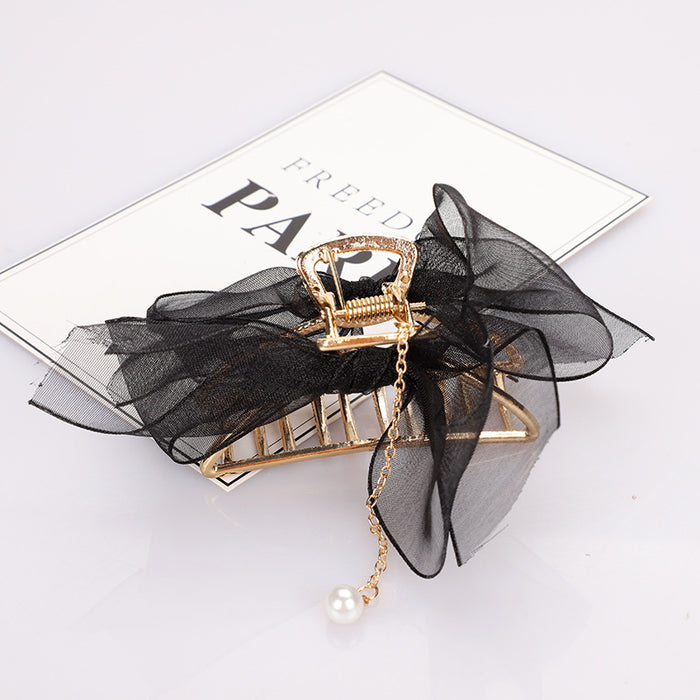 Wholesale hairpin metal bow pearl JDC-HC-MDL004