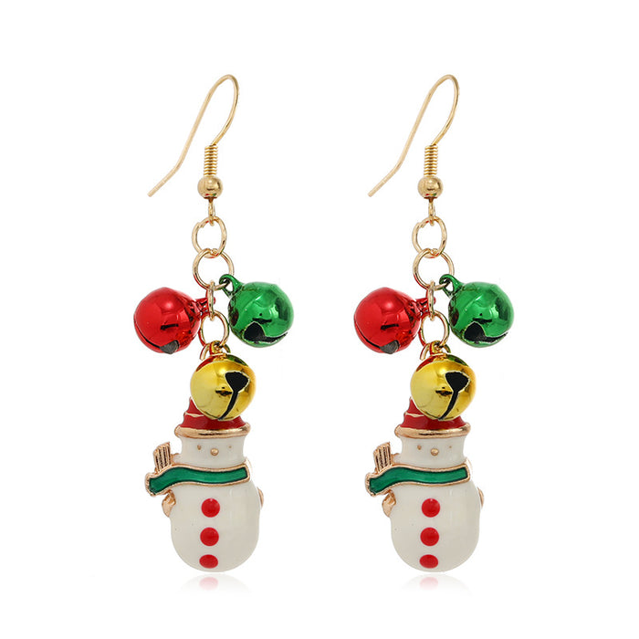 Wholesale Earrings Alloy Christmas Tree Color Bells MOQ≥2 JDC-ES-ZL023