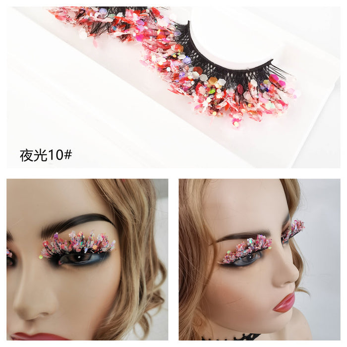 Wholesale 3D Luminous Synthetic Fiber False Eyelashes Glow  MOQ≥3 JDC-EY-ZXin001