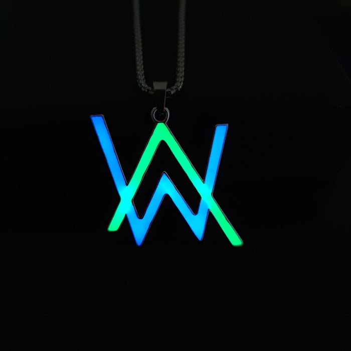 Wholesale Necklace Stainless Steel Waterproof Letter Luminous MOQ≥2 JDC-NE-ZiFei008