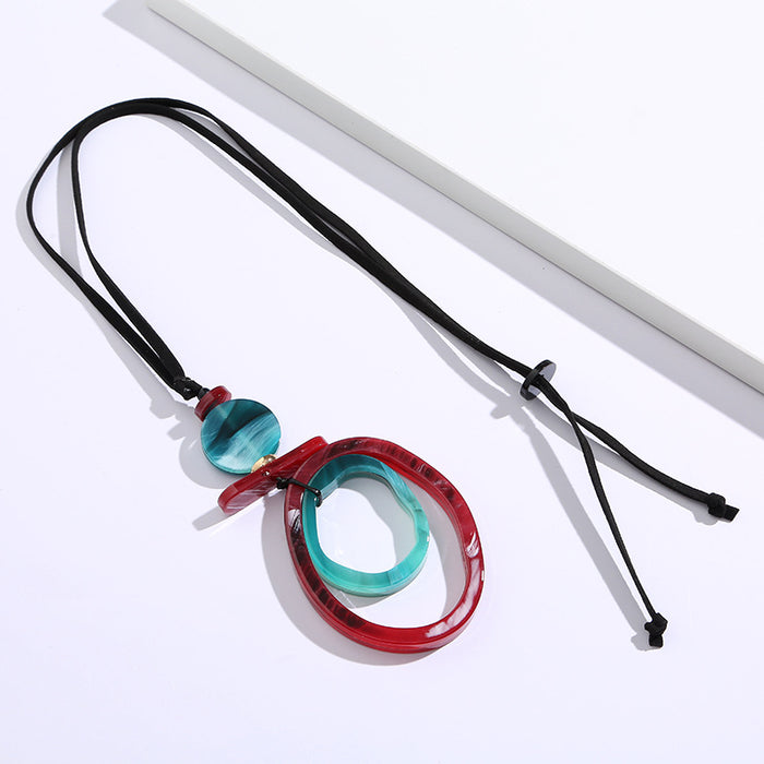 Wholesale acrylic korean cashmere long necklace JDC-NE-yefen001