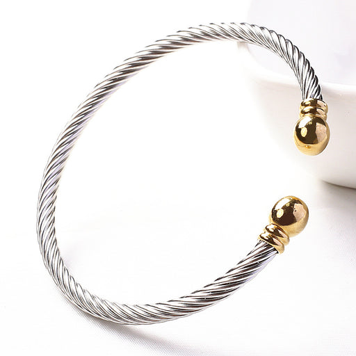 Jewelry WholesaleWholesale titanium steel twisted wire round head bracelet JDC-BT-QianC002 Bracelet 千彩 %variant_option1% %variant_option2% %variant_option3%  Factory Price JoyasDeChina Joyas De China