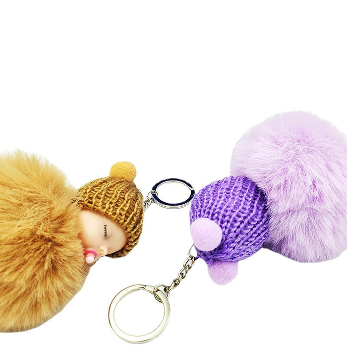 Jewelry WholesaleWholesale Plush Doll Hair Ball Keychain MOQ≥2 JDC-KC-QiShi030 Keychains 奇释 %variant_option1% %variant_option2% %variant_option3%  Factory Price JoyasDeChina Joyas De China