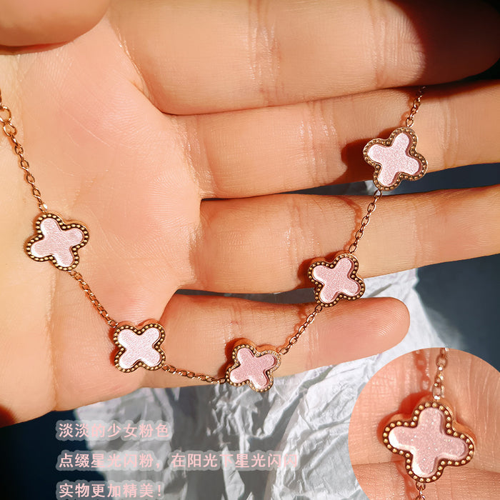 Jewelry WholesaleWholesale 18k rose gold non fading clover Bracelet JDC-BT-Qinyan001 Bracelet 轻颜 %variant_option1% %variant_option2% %variant_option3%  Factory Price JoyasDeChina Joyas De China