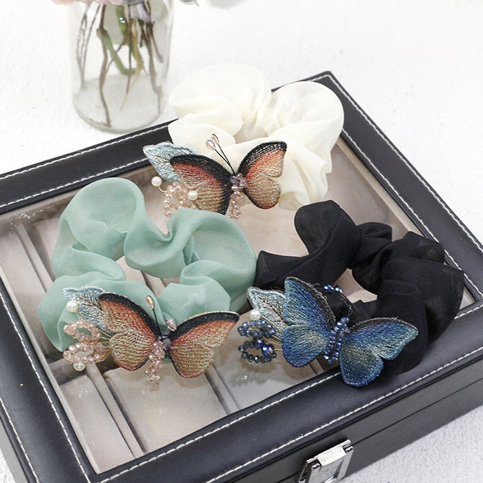 Wholesale Hair Scrunchies Cloth Classic Elegant Butterfly JDC-HS-HMXS006