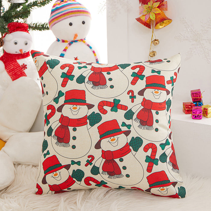 Wholesale Pillowcase Polyester Printed Christmas Snowman Cartoon JDC-PW-RRL004