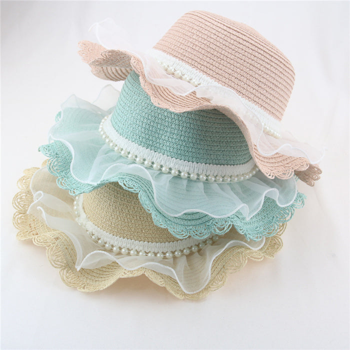 Jewelry WholesaleWholesale Children's Mesh Bow Dome Straw Hat JDC-FH-Guanchuan008 Fashionhat 冠川 %variant_option1% %variant_option2% %variant_option3%  Factory Price JoyasDeChina Joyas De China