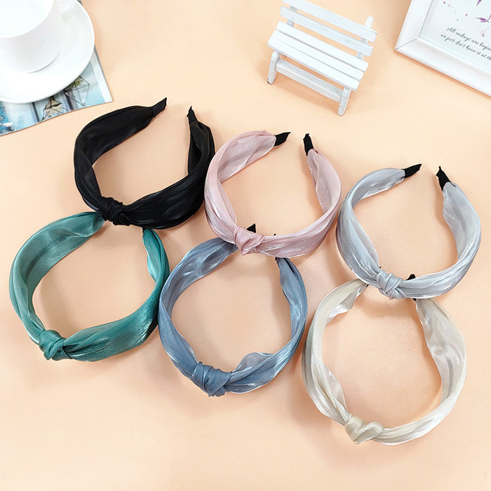 Jewelry WholesaleWholesale high-quality bright silk yarn headband wide version double knot JDC-HD-O394 Headband 潮炫 %variant_option1% %variant_option2% %variant_option3%  Factory Price JoyasDeChina Joyas De China