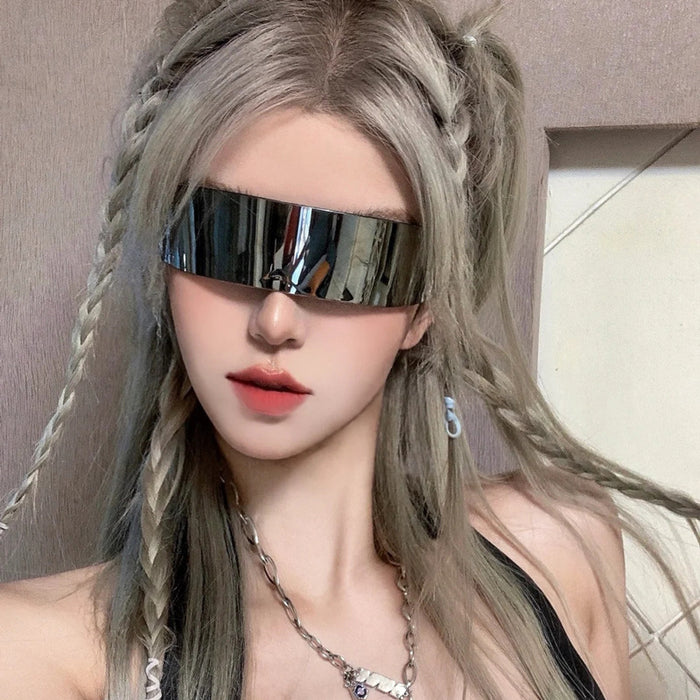 Wholesale Resin Lens Futuristic Tech Sense One Piece Sunglasses JDC-SG-PLS084