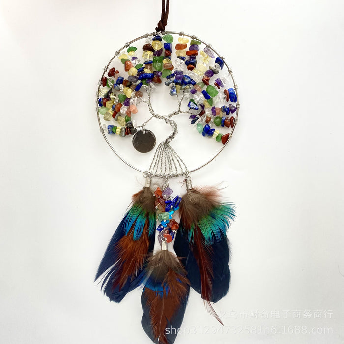 Wholesale Natural Crystal Gravel Tree of Life Dreamcatcher MOQ≥2 JDC-DC-SuYu001