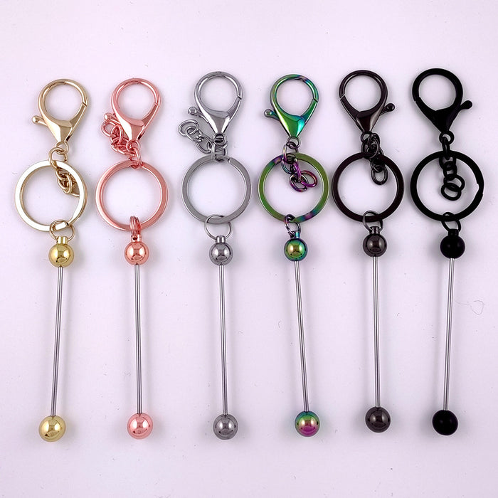 Wholesale Metal Cutlery DIY Beaded Keychain JDC-KC-BF002