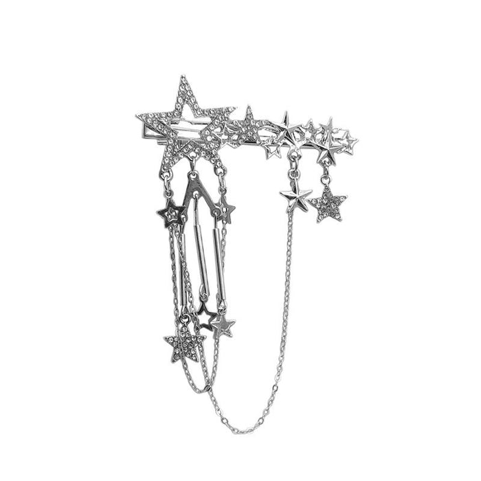 Wholesale Hair Clips Alloy Rhinestones Pentagram Tassels JDC-HC-lvH002