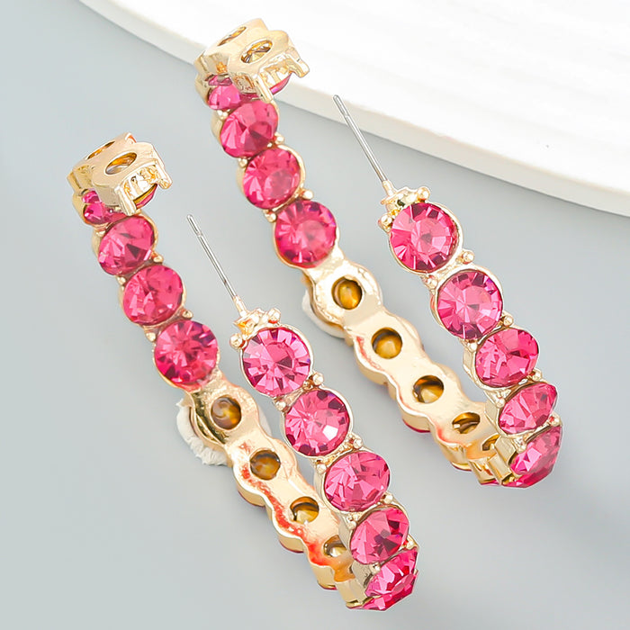 Wholesale Earrings Alloy Rhinestone Earrings Round JDC-ES-JL1042