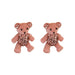 Jewelry WholesaleWholesale Silver Needle Rhinestone Flocking Bear Fabric Earrings JDC-ES-BY189 Earrings 宝钰 %variant_option1% %variant_option2% %variant_option3%  Factory Price JoyasDeChina Joyas De China