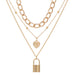 Jewelry WholesaleWholesale alloy key lock double layer necklace JDC-NE-F057 Necklaces 韩之尚 %variant_option1% %variant_option2% %variant_option3%  Factory Price JoyasDeChina Joyas De China