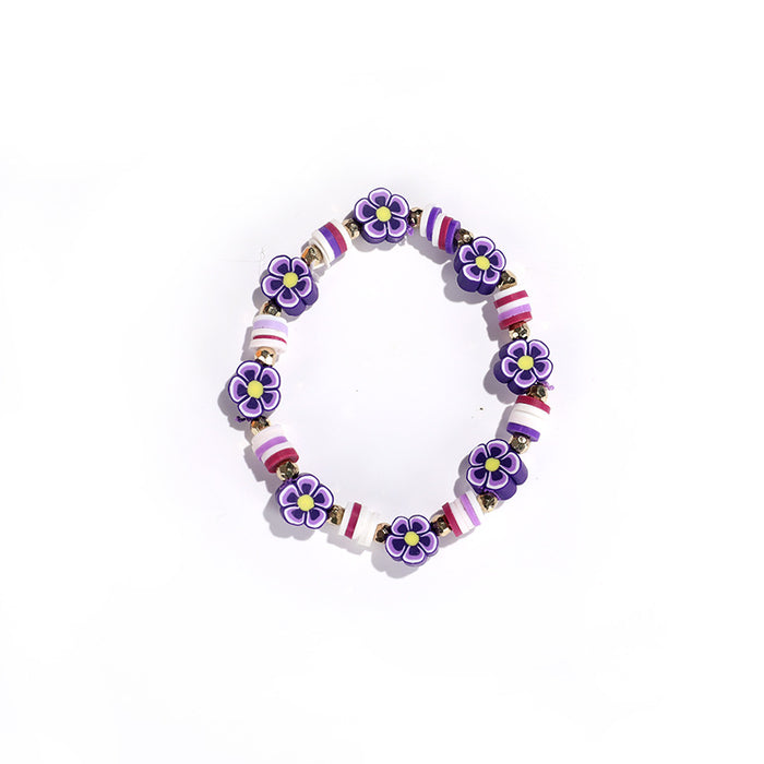 Wholesale Boho Flower Bracelet Soft Pottery Beaded Bracelet JDC-BT-ZengZ018