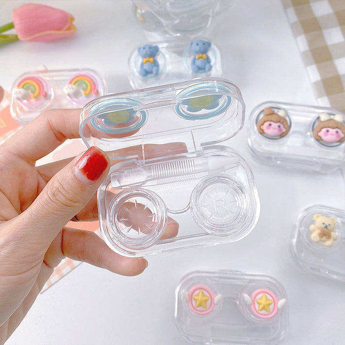 Wholesale Cartoon Cat Claw Contact Lens Case Plastic Portable (M) MOQ≥2 JDC-GA-Qingdu003