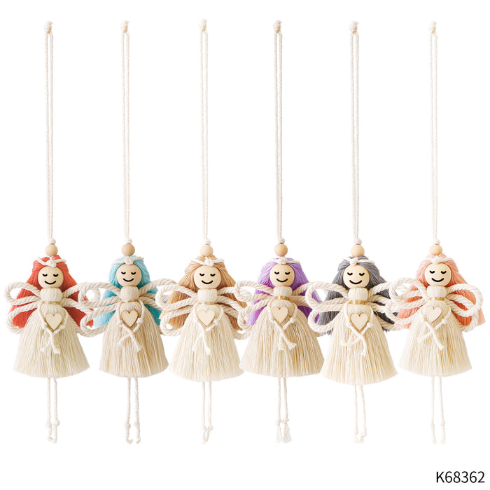 Jewelry WholesaleWholesale Cotton Rope Wood Beads Weaving Handmade Angel Car Ornament MOQ≥2 JDC-DC-JM002 Dreamcatcher 杰米 %variant_option1% %variant_option2% %variant_option3%  Factory Price JoyasDeChina Joyas De China