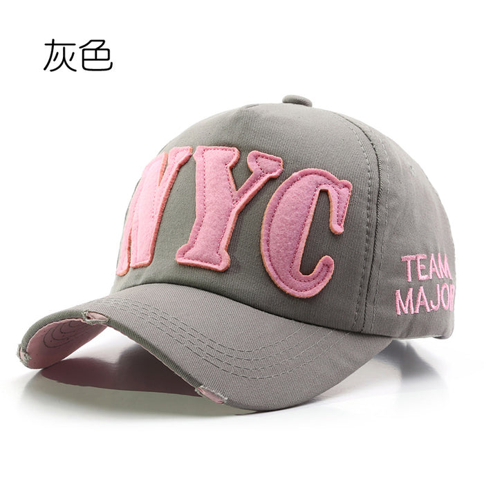 Wholesale hat letter embroidery washed distressed frayed baseball cap JDC-FH-TLa006