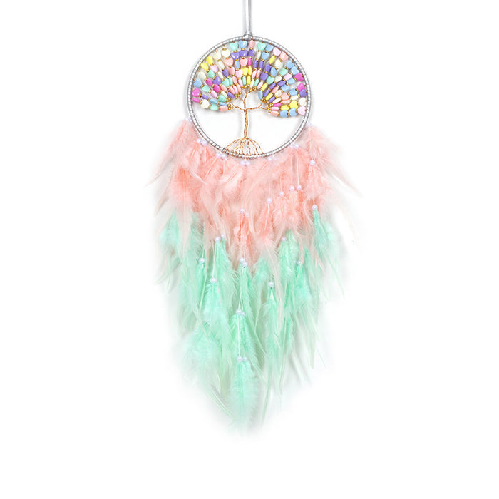 Jewelry WholesaleWholesale Plastic Candy Tree Of Life Feather Iron Ring Dreamcatcher JDC-DC-MYu002 Dreamcatcher 梦羽 %variant_option1% %variant_option2% %variant_option3%  Factory Price JoyasDeChina Joyas De China