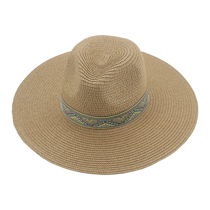 Jewelry WholesaleWholesale Dome Webbing Beach Retro Straw Hat MOQ≥2 JDC-FH-Guanchuan015 Fashionhat 冠川 %variant_option1% %variant_option2% %variant_option3%  Factory Price JoyasDeChina Joyas De China