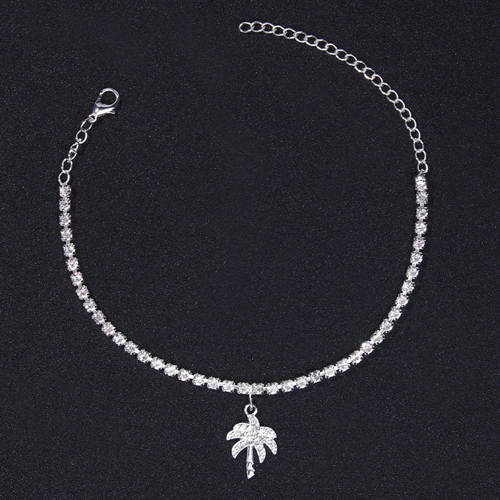 Jewelry WholesaleWholesale Coconut Tree Butterfly Rhinestone Anklet JDC-AS-XinS017 Anklet 宋谦 %variant_option1% %variant_option2% %variant_option3%  Factory Price JoyasDeChina Joyas De China