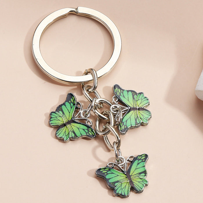 Wholesale Color Butterfly Metal Keychain MOQ≥2 JDC-KC-XiangH006