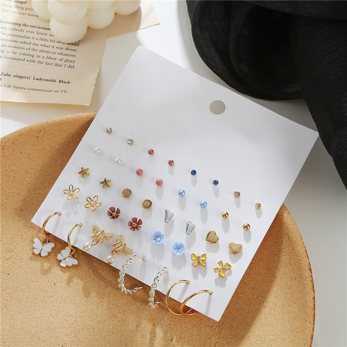 Jewelry WholesaleWholesale Colored Diamond Pearl Stud Earrings Set JDC-ES-ZhuJ009 Earrings 诛积 %variant_option1% %variant_option2% %variant_option3%  Factory Price JoyasDeChina Joyas De China