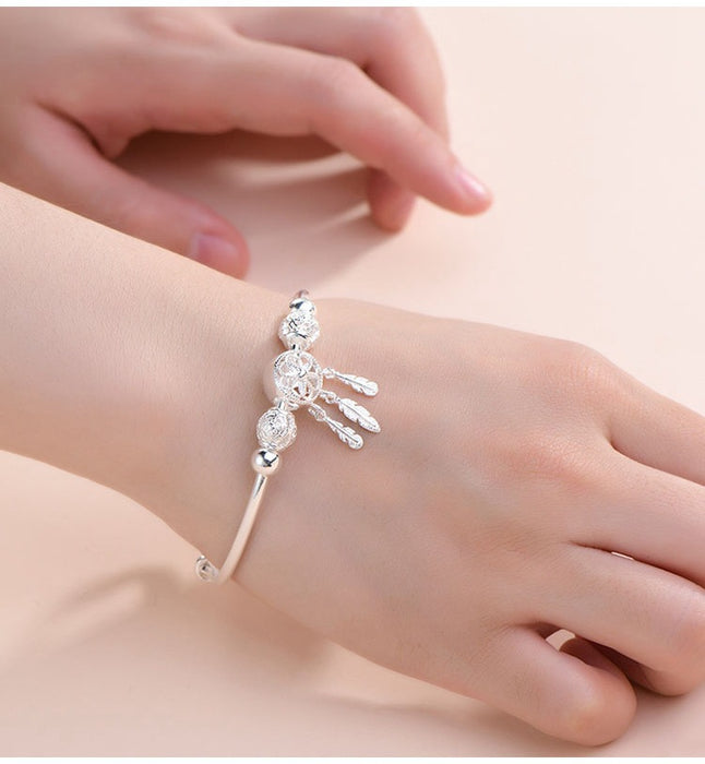 Wholesale Dream Catcher Sterling Silver Bracelet  Feather Tassel Adjustable JDC-BT-Kais001