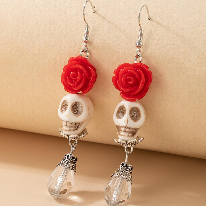 Wholesale Earrings Alloy Halloween Skull Bow Earrings JDC-ES-MOM015