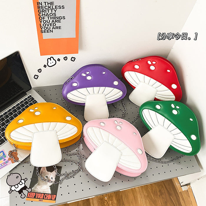 Jewelry WholesaleWholesale design funny cute cartoon pu mushroom shape messenger bag JDC-SD-Hanc008 Shoulder Bags 云励 %variant_option1% %variant_option2% %variant_option3%  Factory Price JoyasDeChina Joyas De China