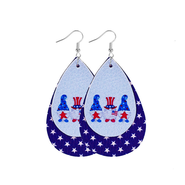 Wholesale goddess image leather earrings flag style JDC-ES-zl062