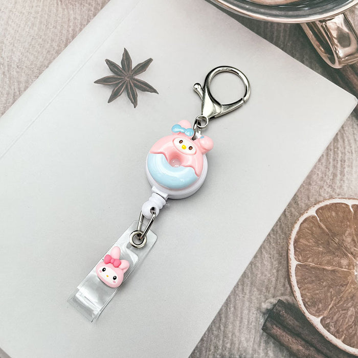 Wholesale Keychains Plastic Silicone Cute Cartoon Retractable Pull Buckle Round Cable Puller (S) MOQ≥2 JDC-KC-DKWH004