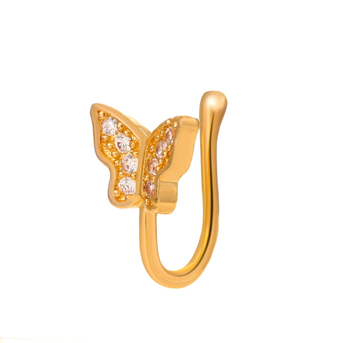 Jewelry WholesaleWholesale Butterfly Non-Perforated Copper Single Nose Clip JDC-NS-D007 Piercings 晴雯 %variant_option1% %variant_option2% %variant_option3%  Factory Price JoyasDeChina Joyas De China