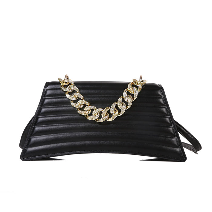 Wholesale PU Crease Stripe Shoulder Bag JDC-SD-HZD036