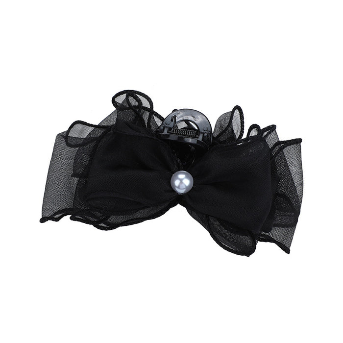 Wholesale hairpin mesh black and white mesh bow JDC-HC-MDL002