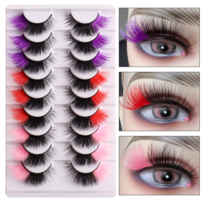 Wholesale High Imitation Color Fried Thick Curly Mink Hair False Eyelashes JDC-EY-JST006