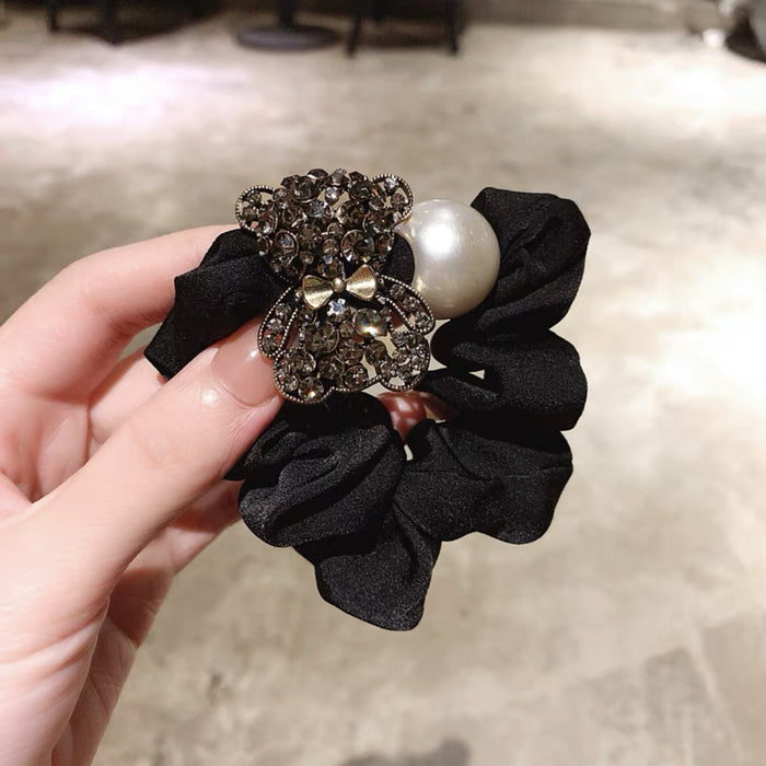 Jewelry WholesaleWholesale satin fashion bear pearl leather band JDC-HS-DouY007 Hair Scrunchies 豆毓 %variant_option1% %variant_option2% %variant_option3%  Factory Price JoyasDeChina Joyas De China