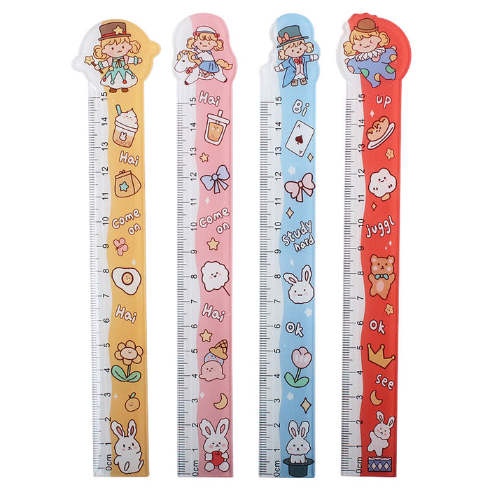 Wholesale Ruler Plastic 15cm Transparent Cute Starry Sky MOQ≥2 JDC-RR-LGT003