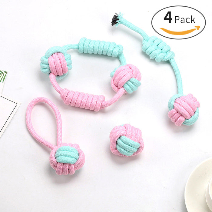 Wholesale Pet Toy Dog Bite Rope Set Bite Resistant Cotton Rope Ball JDC-PT-MaiQi001